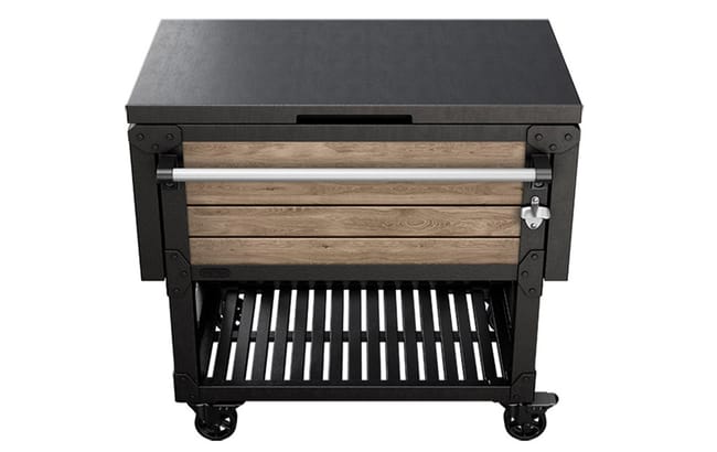 Signature Patio Cooler and Beverage Cart - Ashwood Brown 