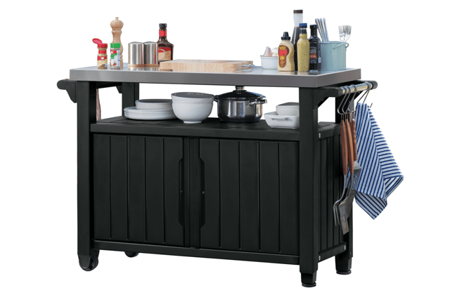 Unity XL Barbecue Tafel -123,7x54x90cm - Antraciet