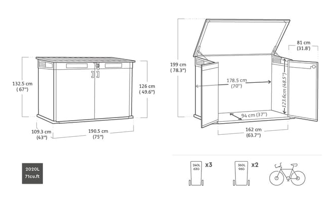 Signature Opbergbox 2020L - 190x109x132,5 cm - Ashwood