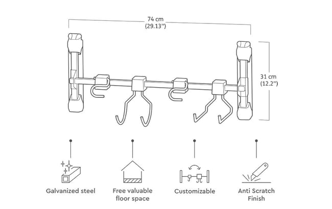 Muurbeugel Gereedschap - Zwart