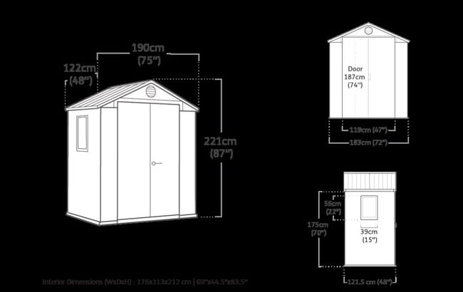 Darwin Shed 6x4ft Double Door - Brown