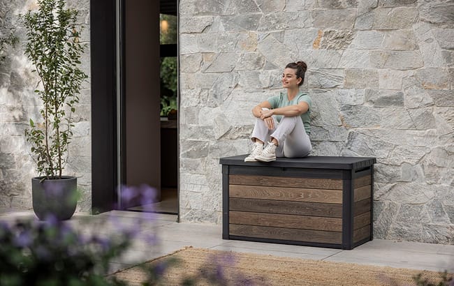 Pool Storage Bins Outdoor Waterproof Uforic 100 Gallon Resin Deck