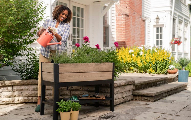 Ashwood Brown Signature Raised Garden Bed - Keter US