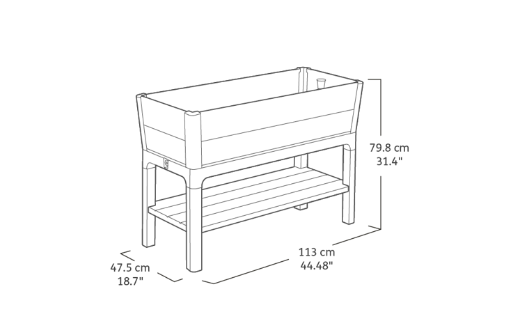 Ashwood Brown Signature Raised Garden Bed - Keter US