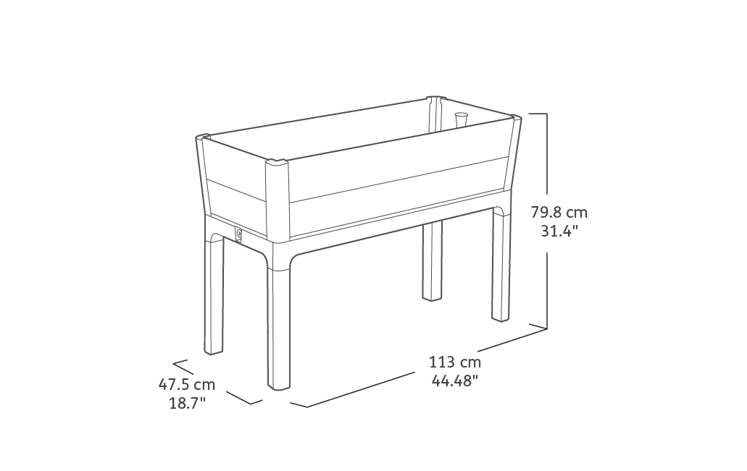 Graphite Darwin 29 Gallon Raised Garden Bed - Keter US