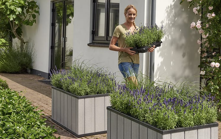 Sequoia Medium Elevated Garden Bed - Grey