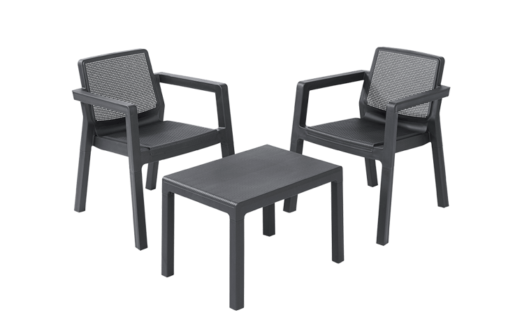 Emily 2 Seater Balcony Set - Grey