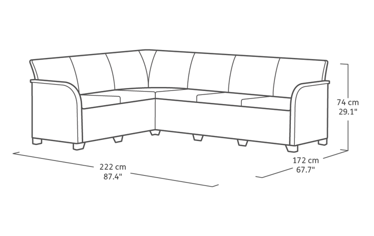 Rosalie 6-zits Hoek Loungeset met verstelbare tafel - Antraciet