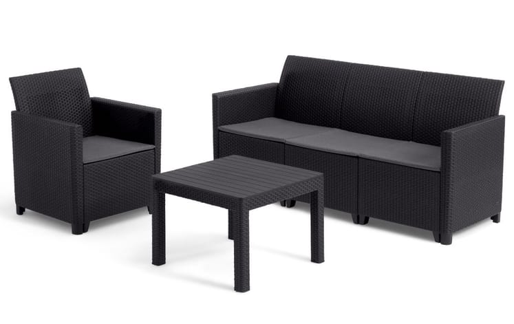 Conjunto de exterior de 4 plazas Marie - Negro