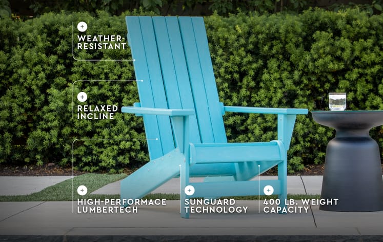 Premium Montauk Teal Outdoor Adirondack Chair - Keter