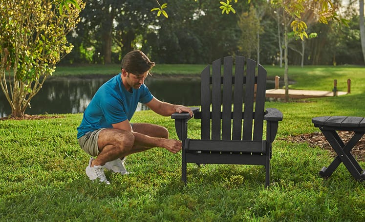 Black Premium Willoughby Folding Adirondack Chair - Keter US