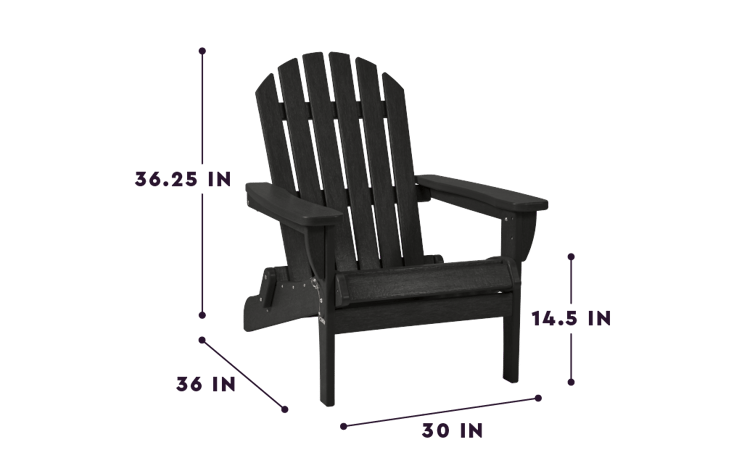 Black Premium Willoughby Folding Adirondack Chair - Keter US