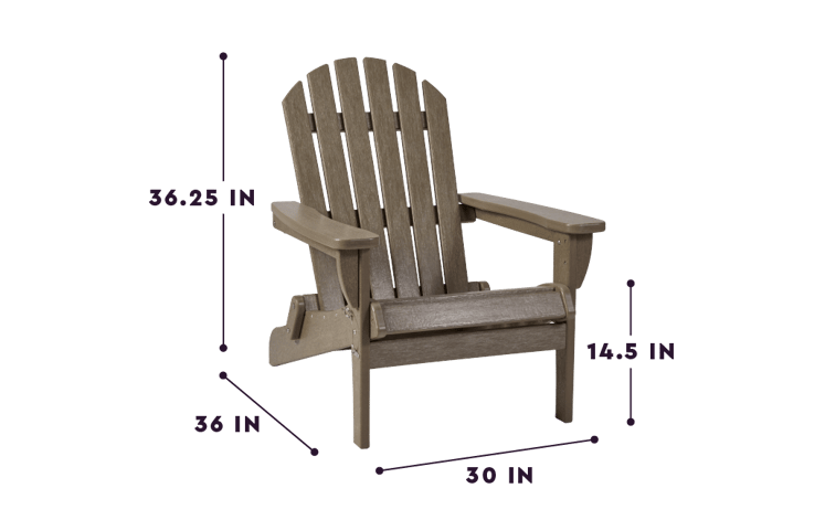 Brown Premium Willoughby Folding Adirondack Chair - Keter US