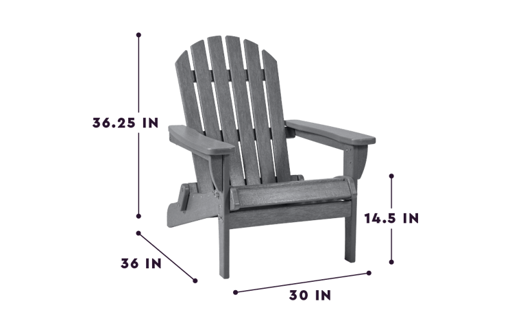 Grey Premium Willoughby Folding Adirondack Chair - Keter US