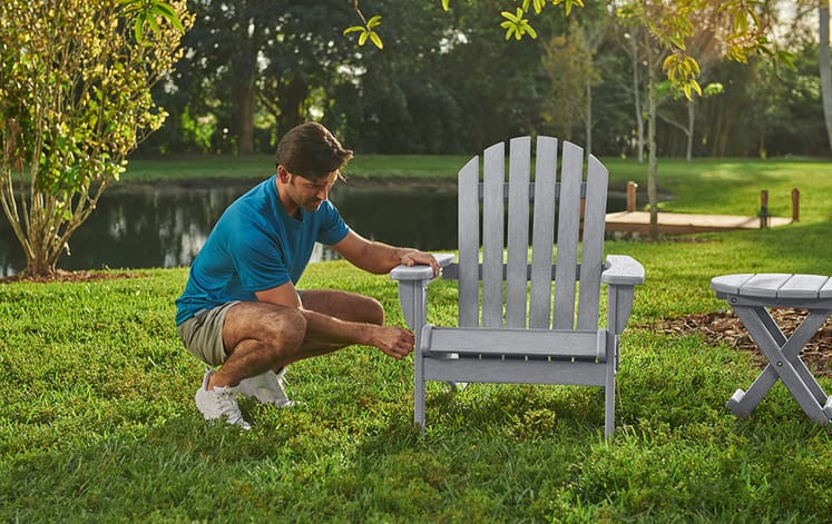 Grey Premium Willoughby Folding Adirondack Chair - Keter US