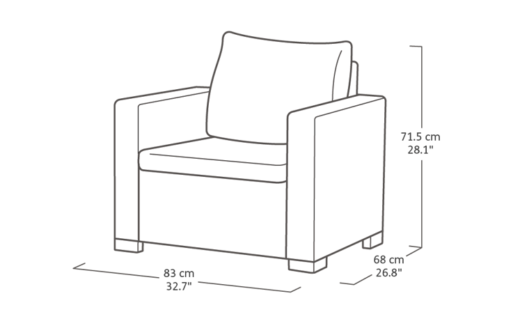 California Armchair x2 - Grey