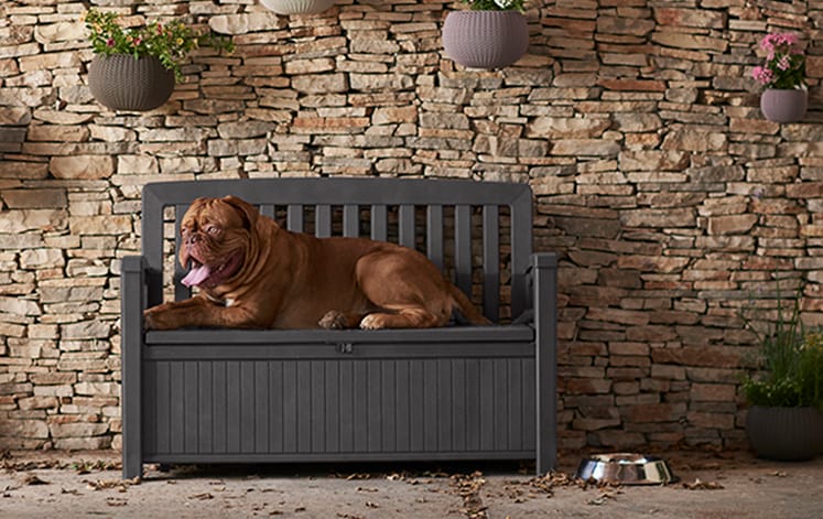 Banc de jardin avec coffre 227L - Anthracite