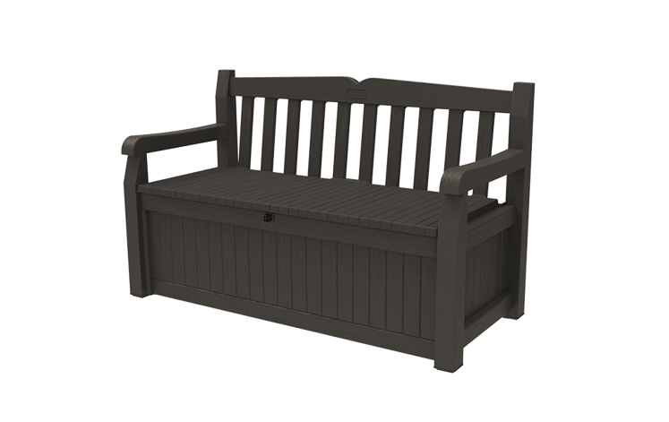 Solana Brown 70 Gallon Outdoor Storage Bench - Keter US