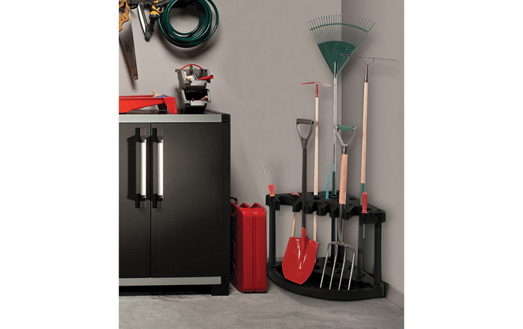 Black Corner Tool Rack for Sheds & Garage - Keter US