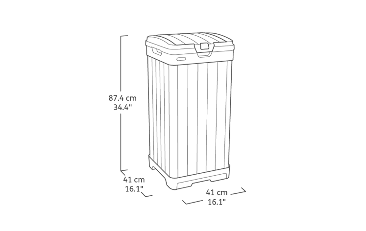 Rockford Grey Outdoor Trash Can - Keter