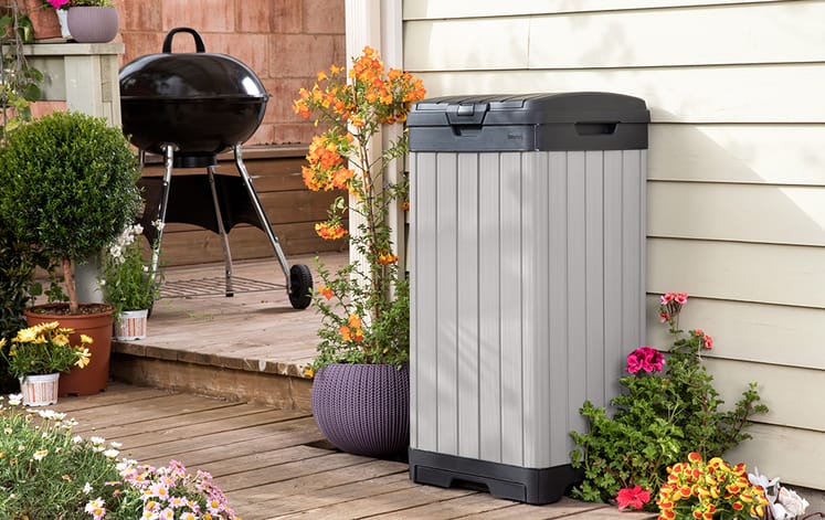 Rockford Grey Outdoor Trash Can - Keter