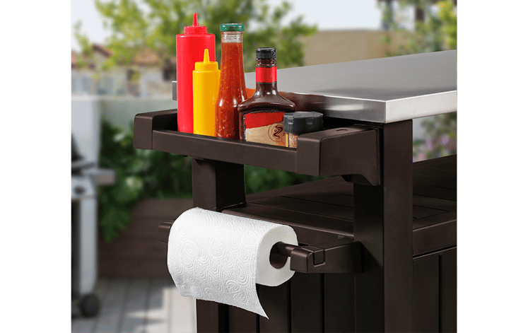 Unity XL Brown Outdoor Kitchen Cart with Storage - Keter