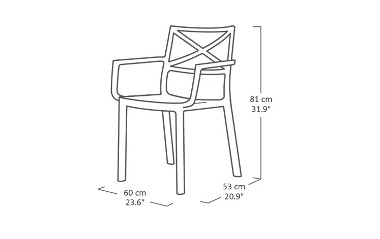 Metalix Dining Chair Set of 6 - Bronze