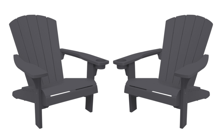 Alpine Adirondack Tuinstoel - set van 2 - Antraciet