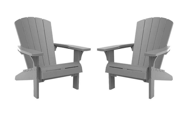 Troy Adirondack Tuinstoel - set van 2 - 81x80x96,5cm - Grijs