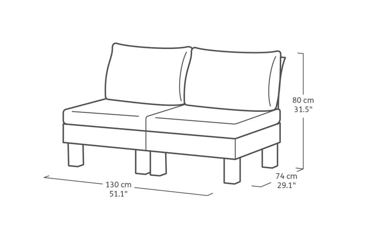 Elements 4 Seater Modular Lounge Set - Graphite