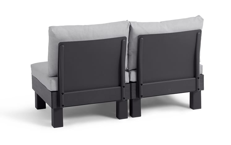 Elements 4-zits Loungeset + tafel - Zwart