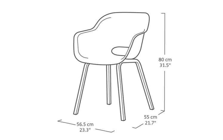 Noa Schalenstuhl - 2er Pack - 56,5x55x80 cm - Grün