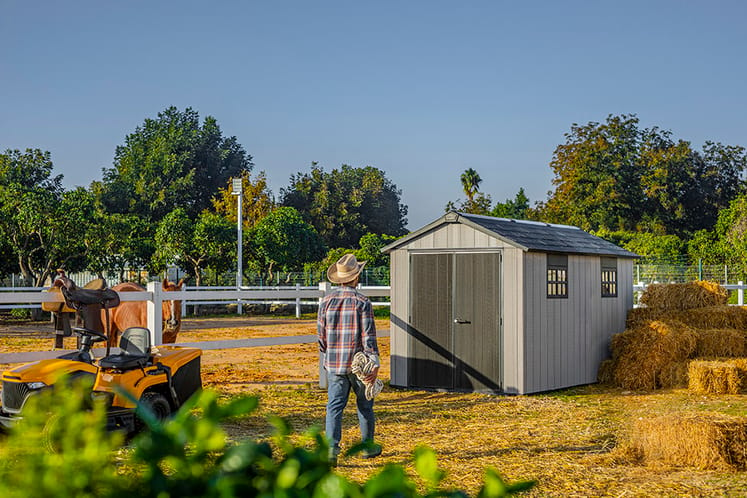 Oakland Grey Large Storage Shed - 7.5x13 Shed - Keter US