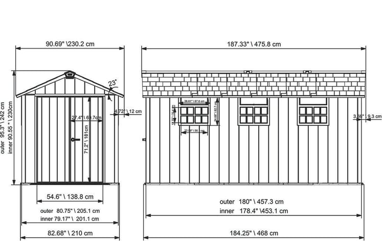 Oakland Grey Large Storage Shed - 7.5x15 Shed - Keter US