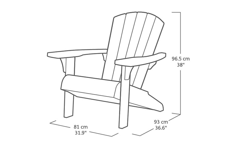 Troy Adirondack Tuinstoel - 81x80x96,5cm - Vintage groen