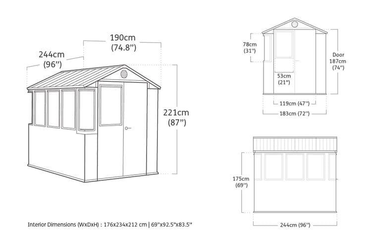 Darwin Potting Shed 6x8ft - Green