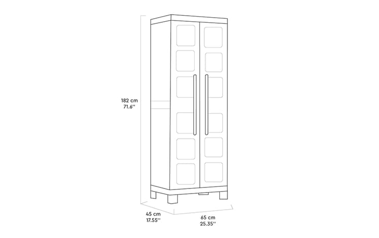 Armario alto de resina Excellence - 182x45x65 cm. - Arena