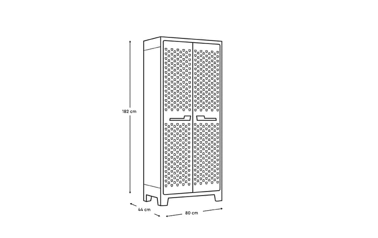 Moby hoge kast - 44x80x182 CM - Grafiet