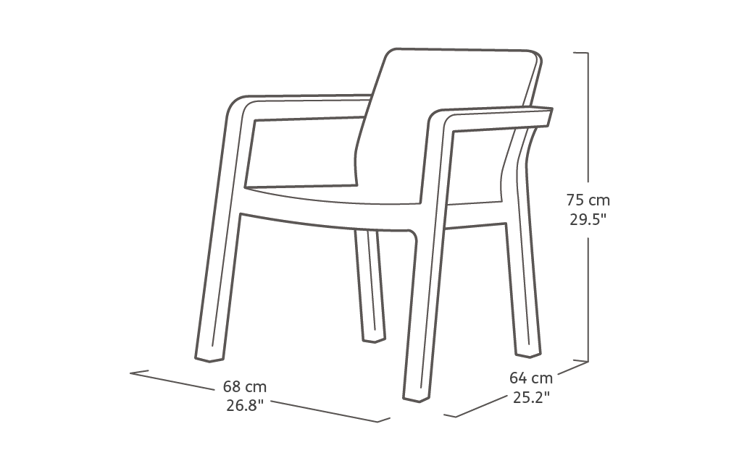 Emily 2 Seater Balcony Set - Grey