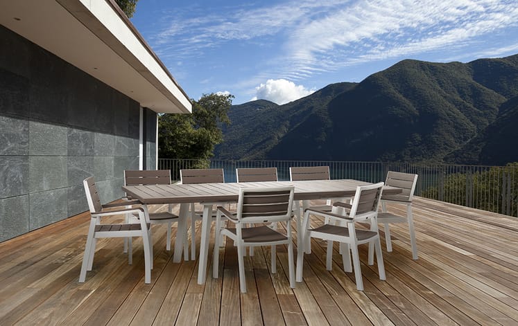 Mesa comedor de exterior Harmony extensible 162–241x100.5x76.5 cm - Capuchino