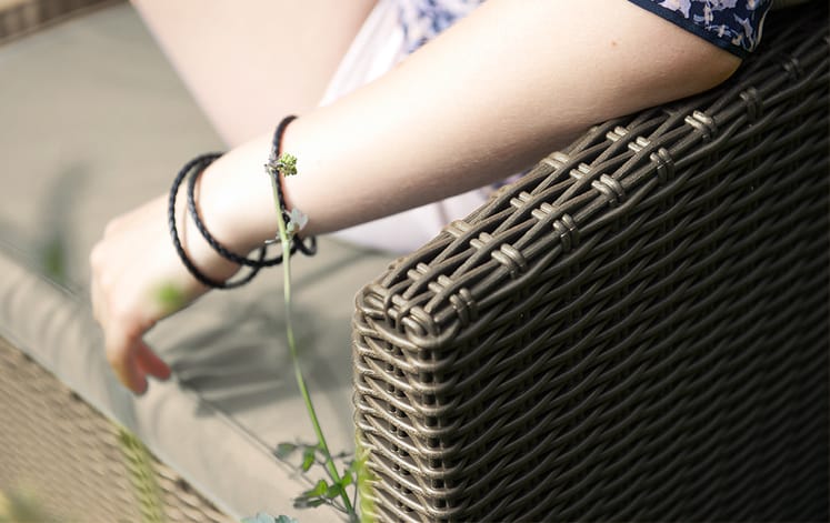 Ensemble de balcon Mia 4 places et table coffre - Beige