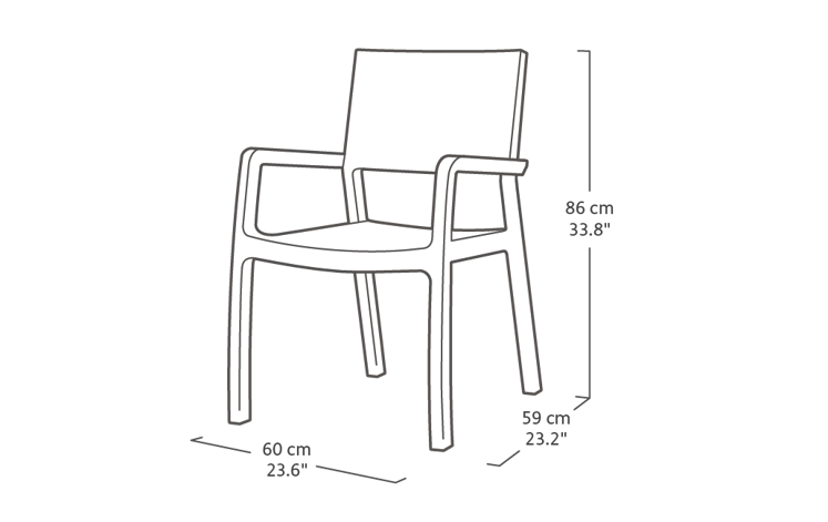 Pack de 2 sillas de exterior con reposabrazos Harmony - Capuchino