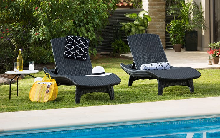 Pacific Sun Lounger Duo Set - Grey