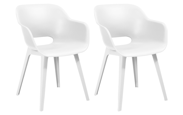 Pack de 2 sillas de exterior Akola - Blanco