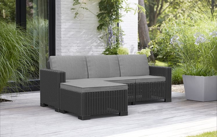 California 3-Sitzer Sofa Lounge - Grau