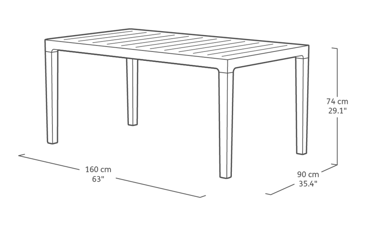 Mesa comedor de exterior Harmony 160x90x74 cm - Capuchino