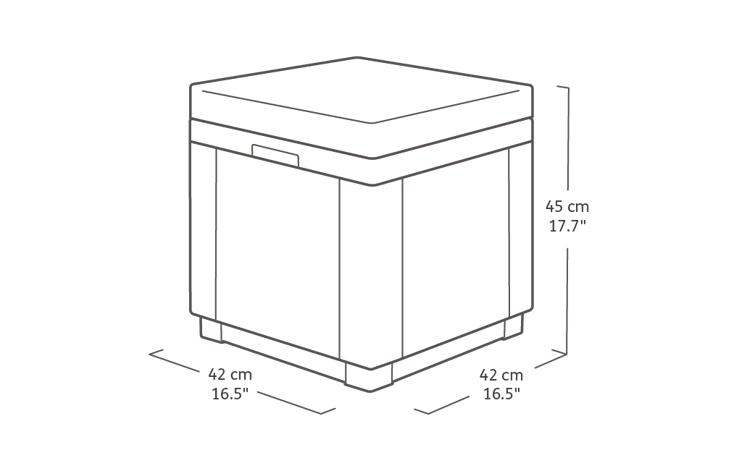 Cube Opbergtafel 42x42x39CM - Antraciet