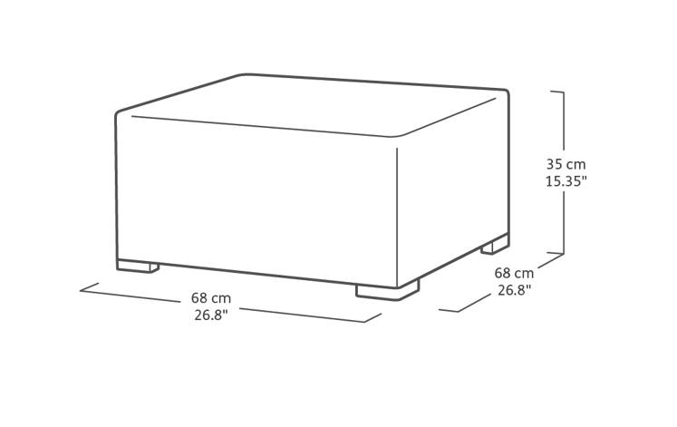 Mesa auxiliar de exterior California 68x68x35 cm - Capuchino