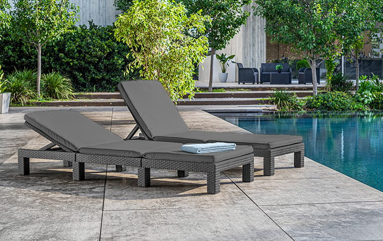 Daytona Deluxe Sun Lounger - Grey