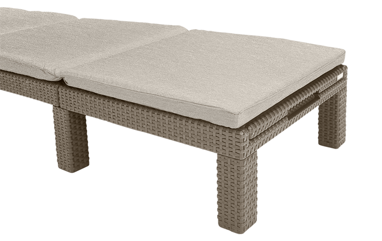 Tumbona de jardín Daytona Deluxe 65x195x25.5 cm - Capuchino